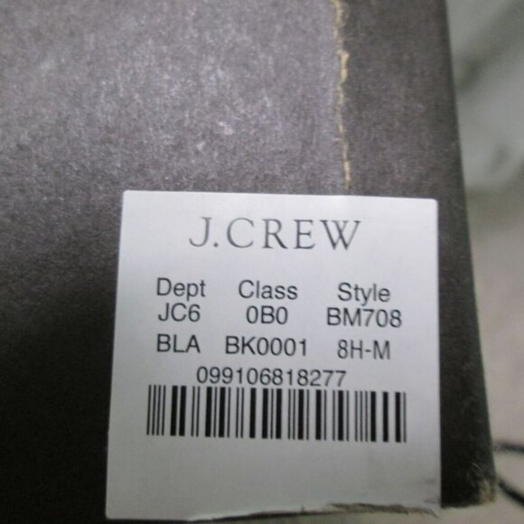 Crew Black Italian Leather Rib-Cuff Ankle Boots-Black/Gray-Various-NIB - Picture 12 of 13